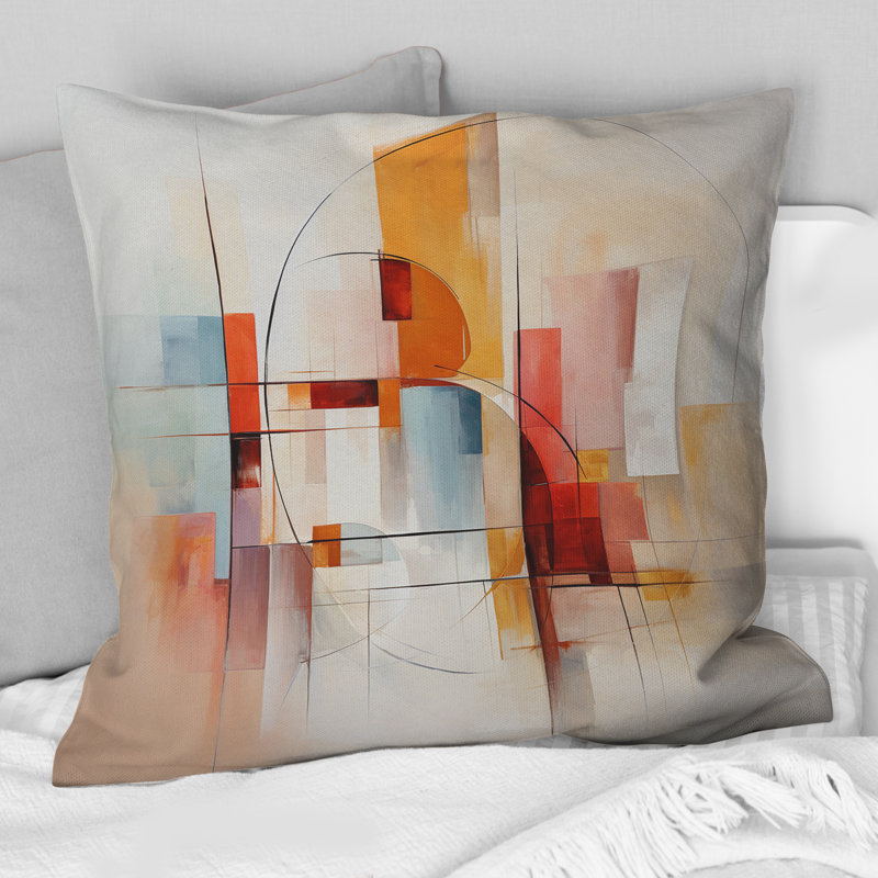 Coussin décoratif à imprimé abstrait paysage abstrait - paysage romantique