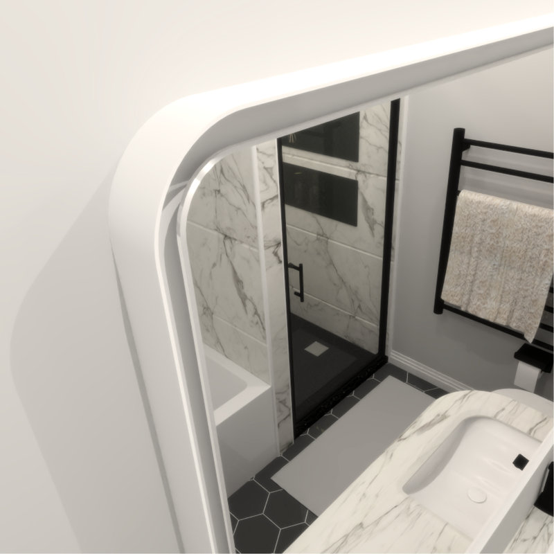 Miroir rectangulaire à DEL pour meuble-lavabo - brouillard, réglages personnalisables et cadre élégant éclairé avec brouillard