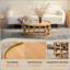 Table basse ronde Boho - Table d'appoint rustique avec base ouverte