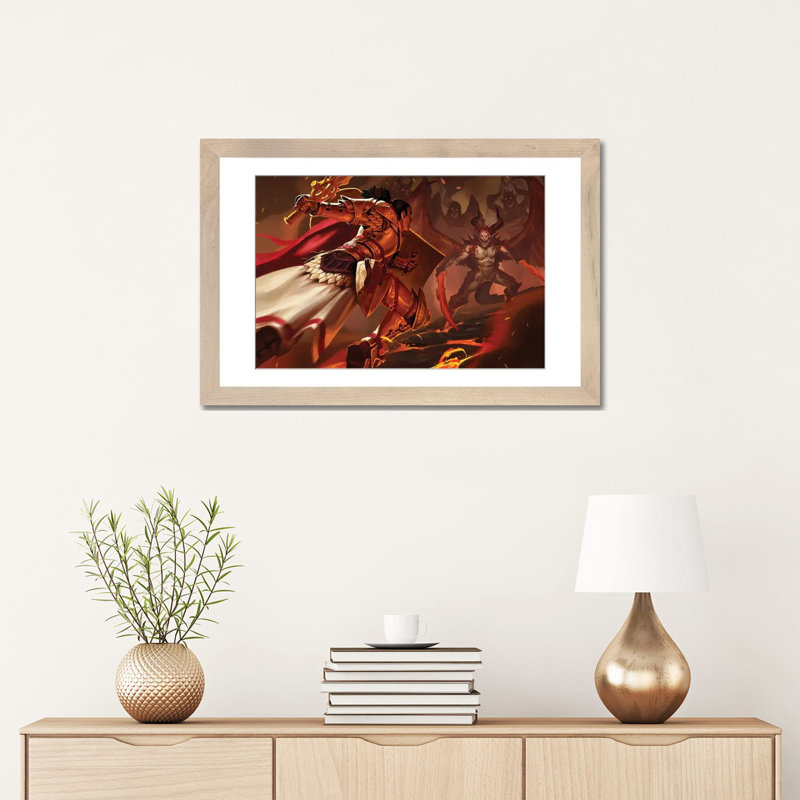 Duels - reproduction d'art mural - papier d'art encadré, H 16 po x l 24 po, Beige, Papier à cadre ouvert avec passe-partout