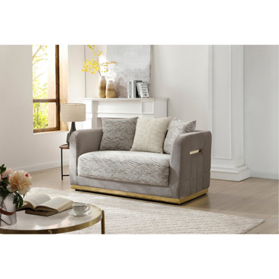 Causeuse, brun / beige clair