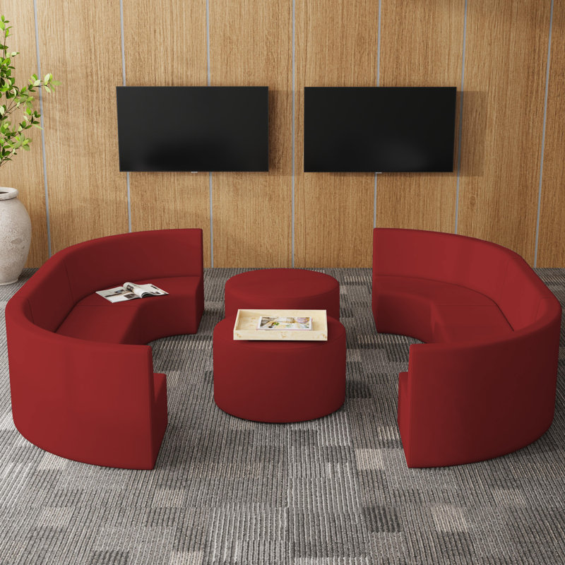 Repose-pieds rond rembourré Pro Series, Rouge