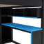 Lit mezzanine avec armoire intégrée, bureau, étagères de rangement, ports USB et éclairage DEL-151378550