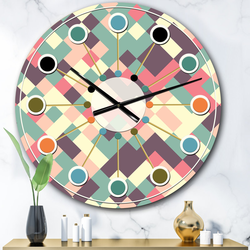 Horloge murale rétro Mid-Century, Surdimensionné