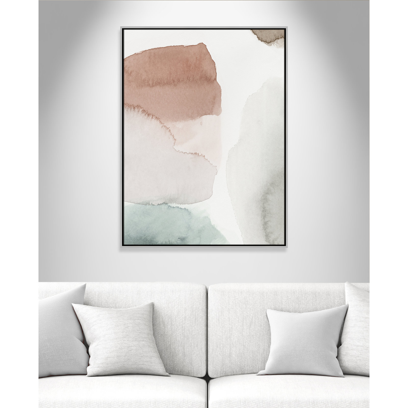Weslyn "Hopeful II" Painting, 41.5" H x 31.5" W x 2" D, Silver Framed
