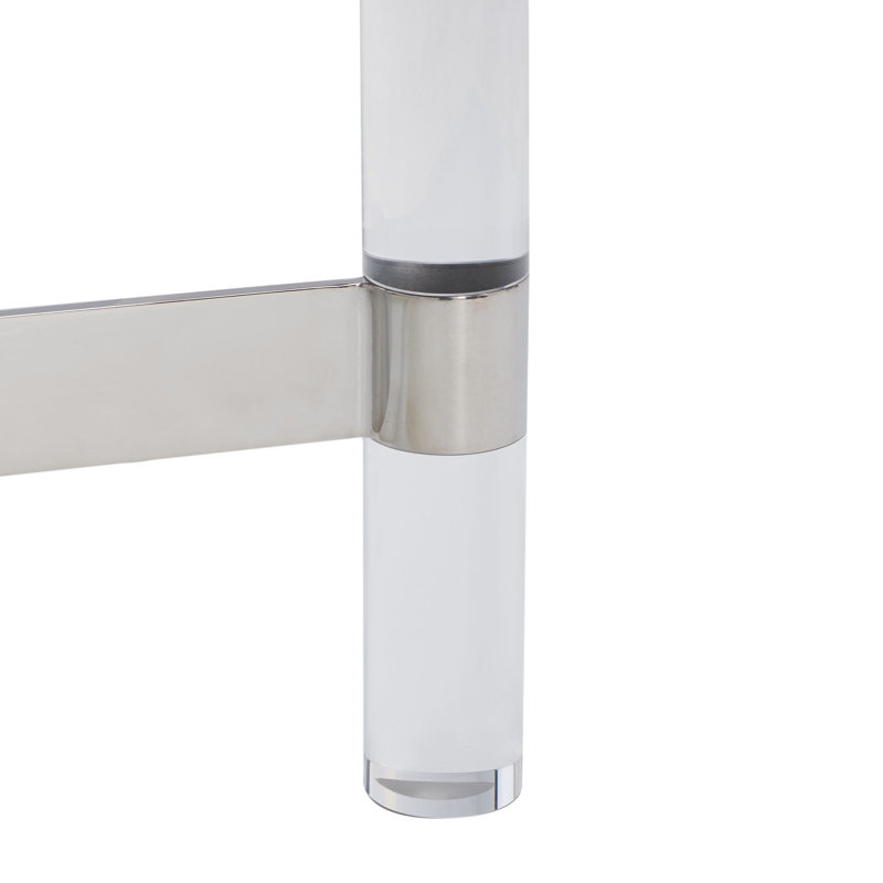 Nikkayla 51'' Glass Top Console Table, Chrome/Silver