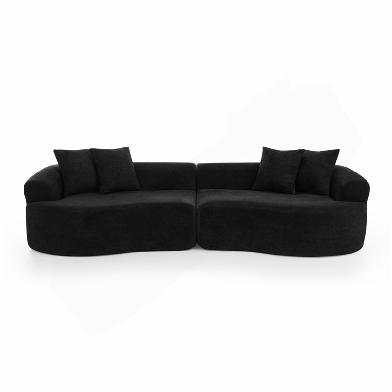 Canapé modulaire courbé 4 places Modern Cloud, Noir