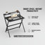 Bureau d'ordinateur pliable 32 "avec tablette pour écran, facile à assembler, noir | Idée cadeau