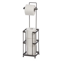 Barnyard Designs Industrial Toilet Paper Holder Stand - Rustic Vintage  Decorative Standing Toilet Roll Holder 26” x 7.5”