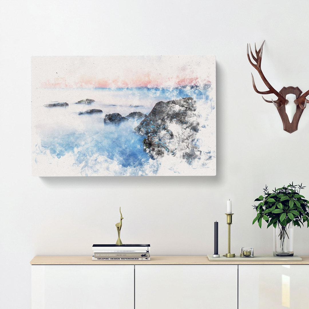 Beach In Yantai China - Wrapped Canvas