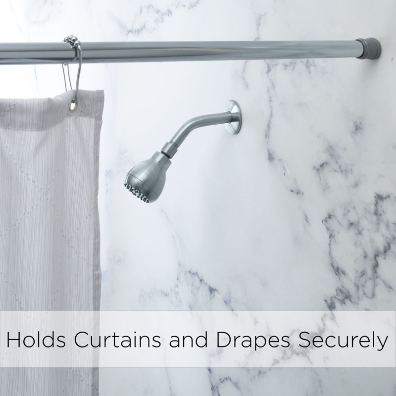 Adjustable Chrome Tension Shower Curtain Rod 42-72 Inches