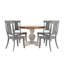 Ensemble de salle à manger 5 pièces à plateau rond en bois de chêne massif 45 po avec chaises-1469963173-1469963179