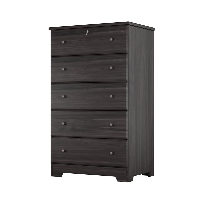 Commode à 5 tiroirs Raiquan, Tabac