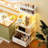 Bakers Rack with Power Outlet, Coffee Bar Table with LED Light, Kitchen Storage Shelf Rack Neishae