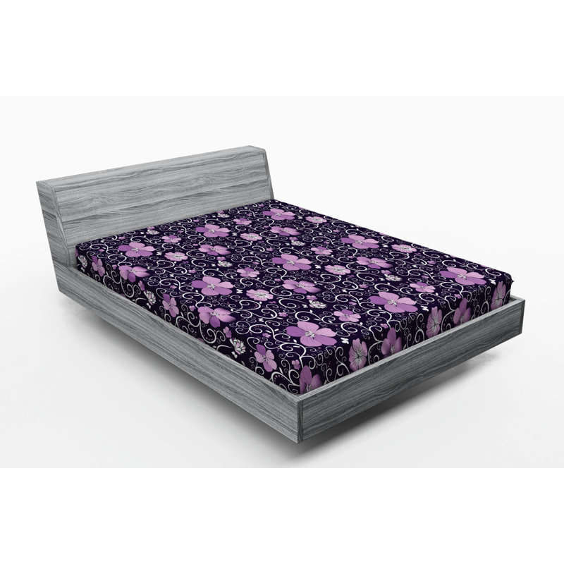Microfiber Floral Fitted Sheet, Full Fitted Sheet