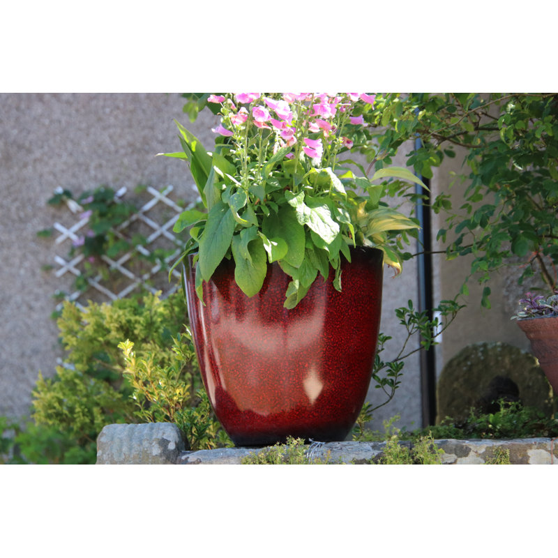 Einar Pot Planter, 35.56cm H x 38.1cm W x 38.1cm D, Cherry Red