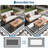 Scalloped Border Outdoor Rug - Waterproof Reversible Patio Mat, UV & Stain Resistant, Easy Rinse Deck Carpet for Backyard, Poolside, Camping-722108144-722108147