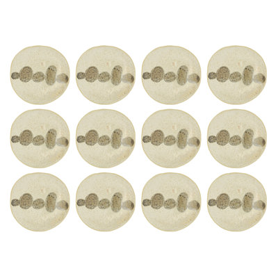 Stoneware Accent Plates With Organic Pebble Design
