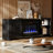 63" Farmhouse TV stand with Remote Control 23" Electric Fireplace, Timer, Over Heat Protection-306656788