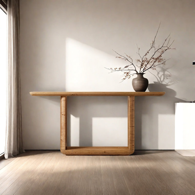 Rural Retro Minimalist Console Table, Natural
