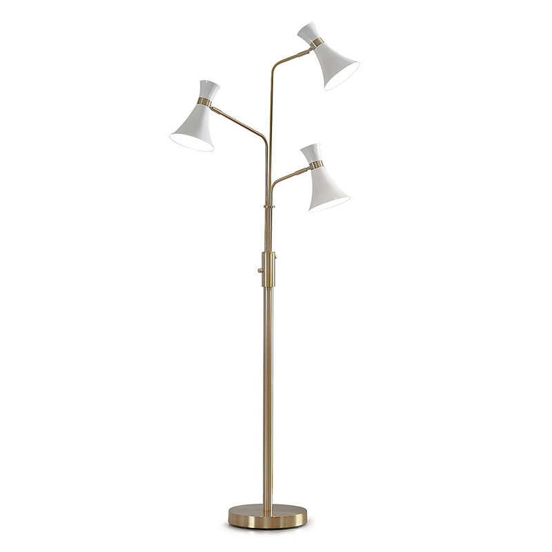 Shoalhaven 75'' Tree Floor Lamp, Antique Brass, White