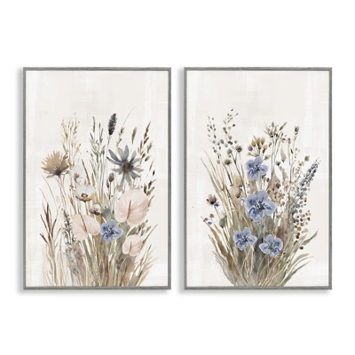 Ensemble de 2 giclées encadrées Soft Cottage Graminées, par 1x