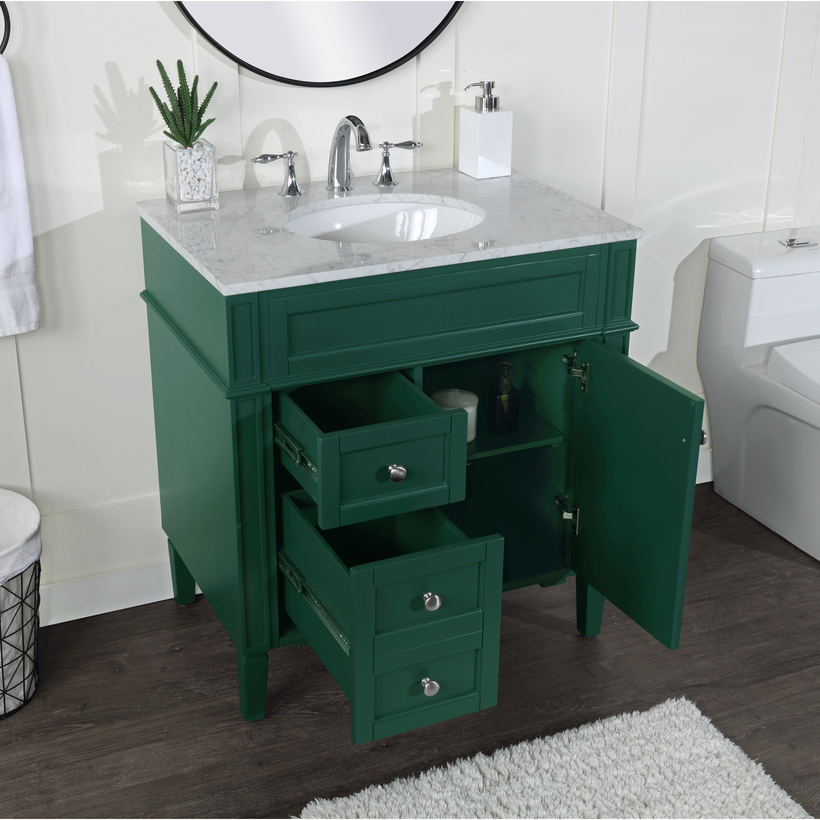 Rivers 32'' Single Bathroom Vanity, Green