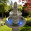Fontaine cascade d'extérieur traditionnelle 52 po à 3 niveaux Aqualure avec résine durable