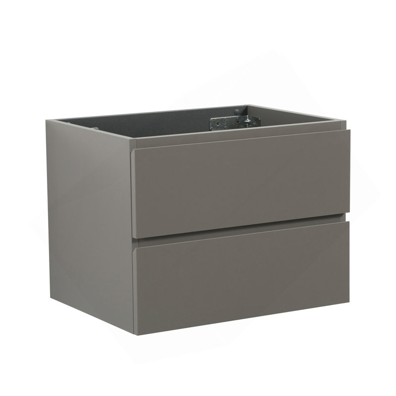 Alice-30W-102, armoire murale SANS lavabo, couleur grise, avec deux tiroirs, pré-assemblée, Blanc + gris