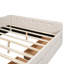Grand lit plateforme tapissier avec port USB et 2 tiroirs, beige-1521817945