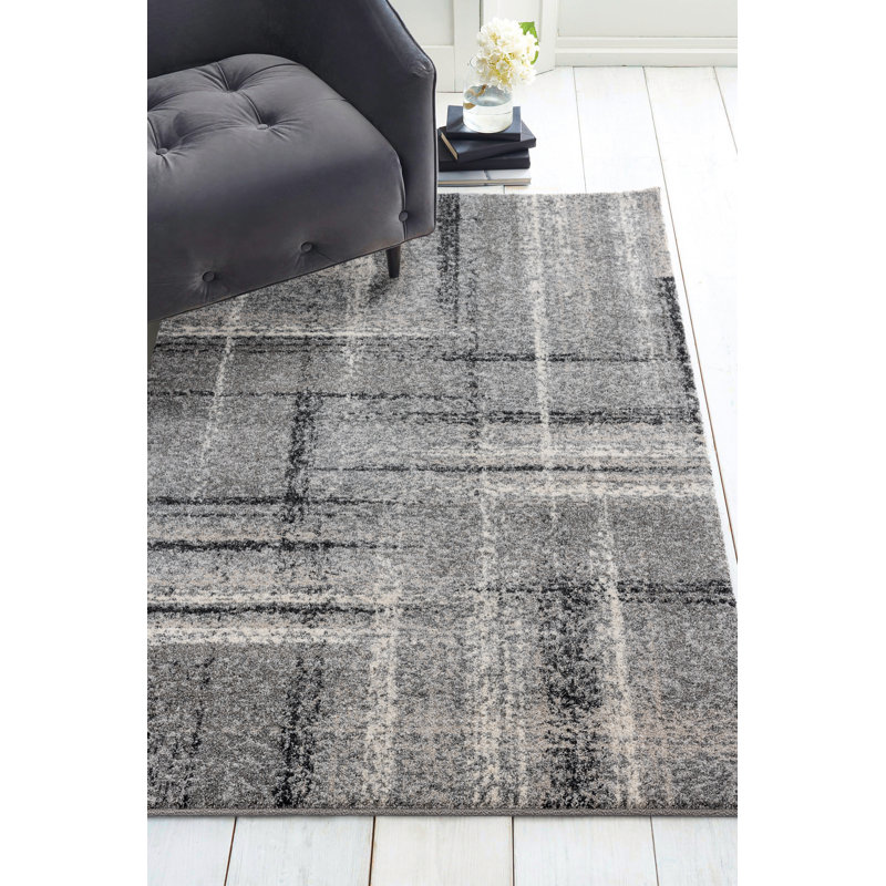 Tapis gris Woxall, Rectangle 2 pi 7 po x 4 pi 2 po