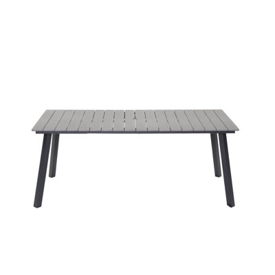 Dining Table Plastic Wood Metal Foldable Ideal for Outdoor, Patio, Garden, Backyard, Balcony
