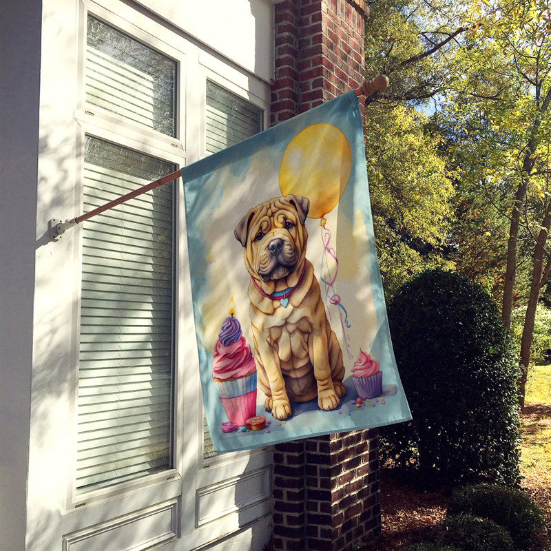 Drapeau «Happy Birthday House», Shar Pei