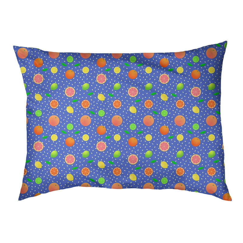 Coussin pour chien agrume fruit Byrge, Moyen (l 29,5 po x H 19,5 po x P 9,5 po), Bleu