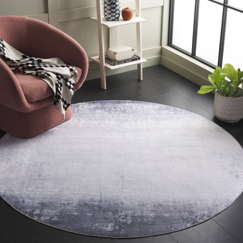 Tapis gris clair / gris Santa Monica 874, Rond 6 pi