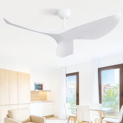 Kemp 52'' 3-Blade Modern Ceiling Fan No Light with Remote Control