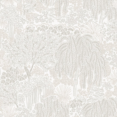 Papier peint blanc Willow Whisper