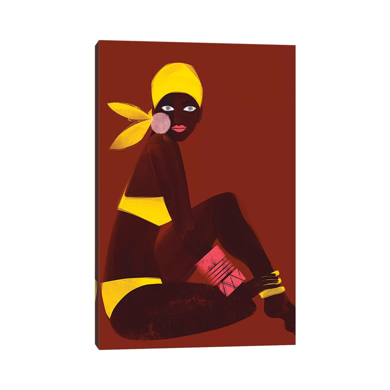 Amber Sun 1 Piece Painting on Canvas, 30.48cm H x 20.32cm W x 1.91cm D, Wrapped Canvas