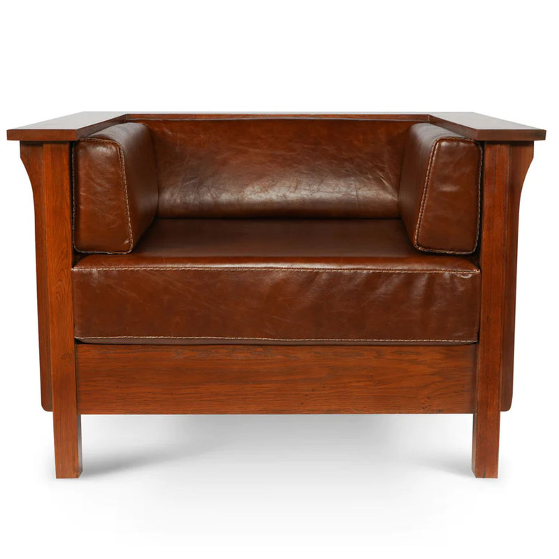 Fauteuil en cuir véritable l 42 po Saunders