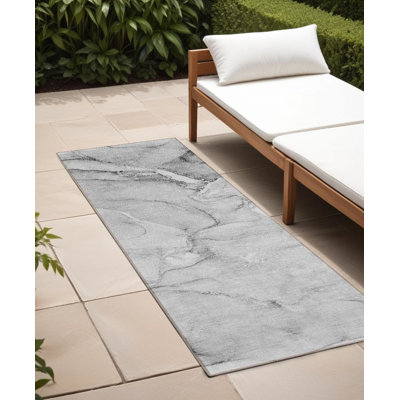Tapis de couloir d'extérieur 8 po gris