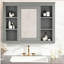 Armoire à pharmacie, armoire de rangement murale pour salle de bain, armoire murale moderne avec miroir, armoire à miroir avec 6 tablettes ouvertes, meuble-lavabo non inclus-1212040288