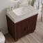Meuble-lavabo autoportant contemporain Elara 30 po en pierre frittée avec comptoir en pierre frittée, lavabo en céramique et rangement intégré-135784684