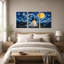 "White Ghost Witch Hat Under Full Moon" Halloween, ensemble de 3 toiles murales-2064066606