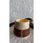 Grand porte-bougie en cuir travertin
