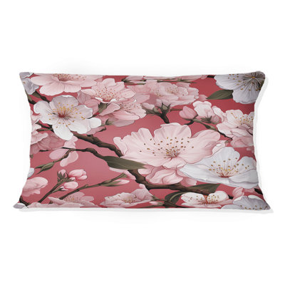 Rose Sakura Blossoms Floral - Coussin décoratif abstrait Coral Reef