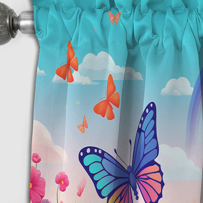 Rideau occultant mauve Butterfles Paradise Rainbow Flowerfield III - Animaux - 1 panneau, L 52 po x L 108 po