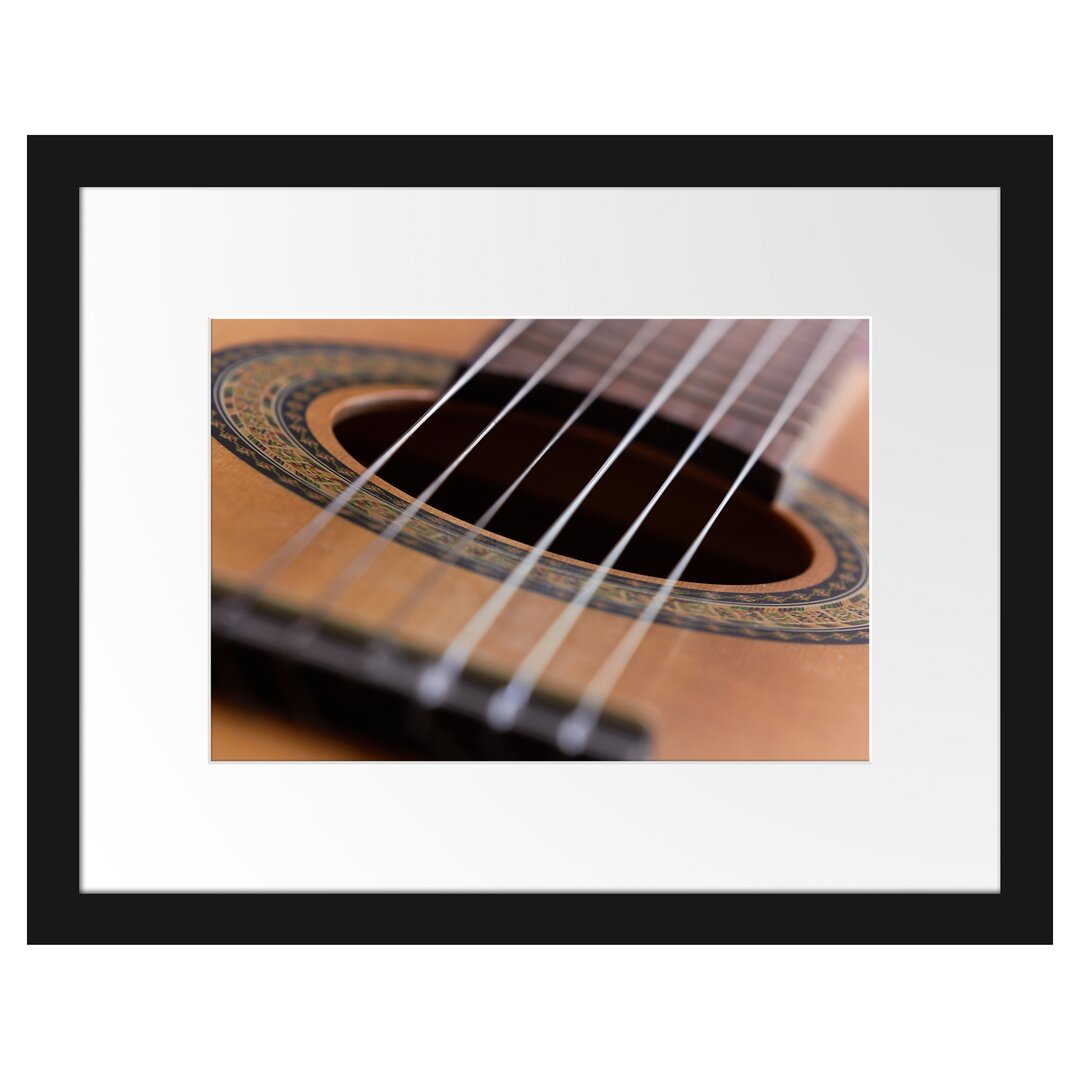 Gerahmtes Poster Gitarrensaiten Musik