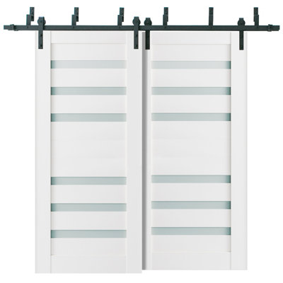 Portes blanches en verre givré Quadro