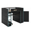 Lit mezzanine double en bois avec bureau, garde-robe et lumière DEL-1166809233