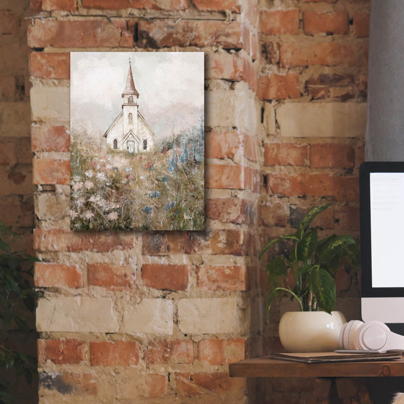 Epic Graffiti 'Church In The Meadow'  by Ashley Bradley Canvas Wall Art, 20" x 24", H 16 po x l 12 po